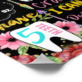 Blume - erstes Geburtstagsparty-Chalkboard-Zeichen Poster (Ecke)