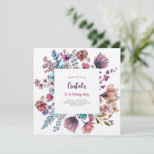 Blume Erwachsene Geburtstag Einladung (Stehend Vorderseite)