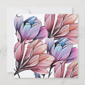 Blume Erwachsene Geburtstag Einladung (Rückseite)