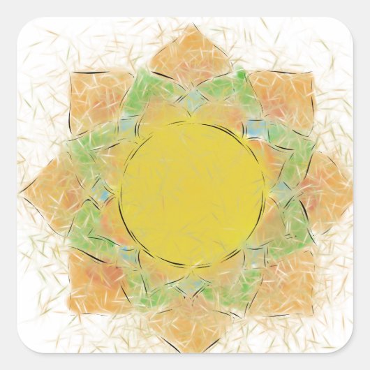 Blume Ethereal Quadratischer Aufkleber (Vorderseite)