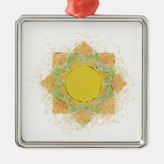 Blume Ethereal Silbernes Ornament (Vorne)