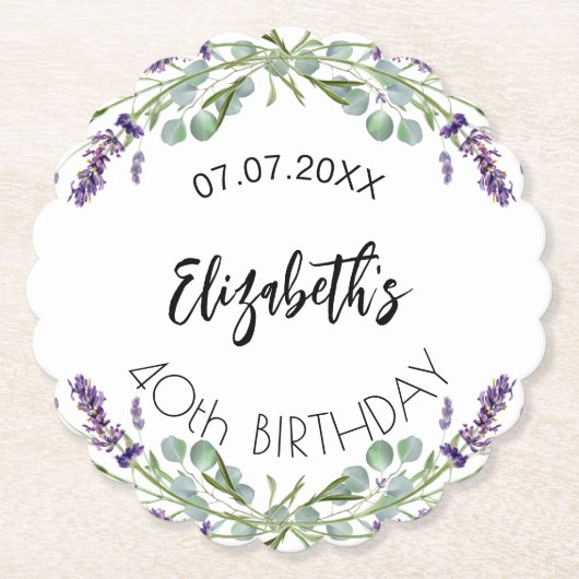 Blume Eukalyptus-Grünpflanzen Untersetzer (Vorderseite)