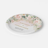 Blume Eukalyptus-Hochzeit Pappteller (Schrägansicht)