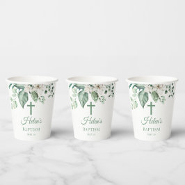 Blume Eukalyptus Taufe Pappbecher