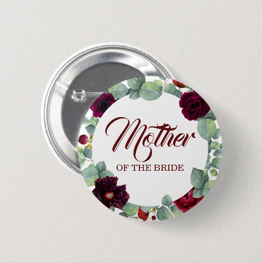 Blume Eukalyptus Wedding Button (Vorne & Hinten)