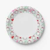 Blume-Eulenmuster Pappteller (Vorderseite)