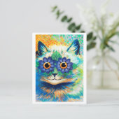 Blume Eyes Cat, Louis Wain Postkarte (Stehend Vorderseite)