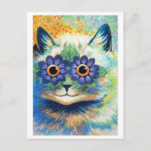 Blume Eyes Cat, Louis Wain Postkarte (Vorderseite)