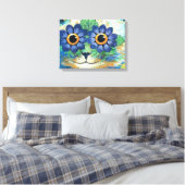Blume Eyes Cat von Louis Wain Leinwanddruck (Insitu (Schlafzimmer))