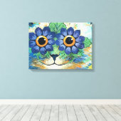 Blume Eyes Cat von Louis Wain Leinwanddruck (Insitu (Holzboden))