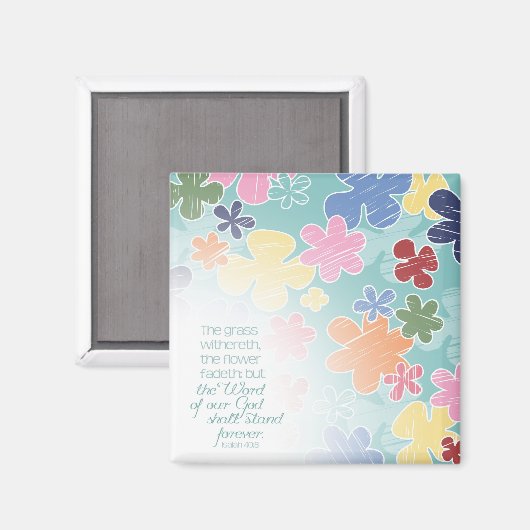 Blume Fadeth Square Magnet (Vorderseite/Rückseite)