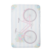 Blume Fahrrad Niedlich Spaß Hipster Rosa Blauer Ba Badematte (Vorderseite Vertikal)