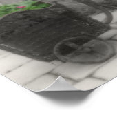 Blume Fahrradfarbe Schwarz und Weiß Poster (Ecke)