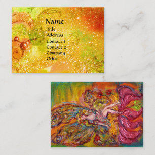 BLUME FAIRE AUF DER PINK IRIS Fantasy Gold Yellow Visitenkarte