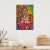 BLUME FAIRE AUF DER PINK IRIS Fantasy Poster (Küche)