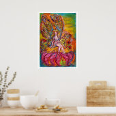 BLUME FAIRE AUF DER PINK IRIS Fantasy Poster (Küche)