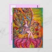 BLUME FAIRE AUF DER PINK IRIS Fantasy Postkarte (Vorne/Hinten)