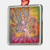 BLUME FAIRE AUF DER PINK IRIS Fantasy Silbernes Ornament (Links)