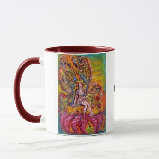 BLUME FAIRE AUF DER PINK IRIS Fantasy Tasse (Links)