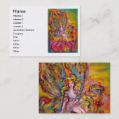 BLUME FAIRE AUF DER PINK IRIS Fantasy Visitenkarte (Vorne/Hinten)