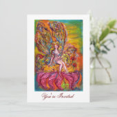 BLUME FAIRE AUF DER PINK IRIS Fantasy Yellow White Einladung (Stehend Vorderseite)