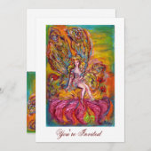 BLUME FAIRE AUF DER PINK IRIS Fantasy Yellow White Einladung (Vorne/Hinten)