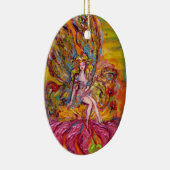 BLUME FAIRE AUF DER PINK IRIS Lila Gem Fantasy Keramik Ornament (Rechts)