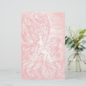 BLUME FAIRE AUF IRIS Pink White Fantasy Briefpapier (Stehend Vorderseite)