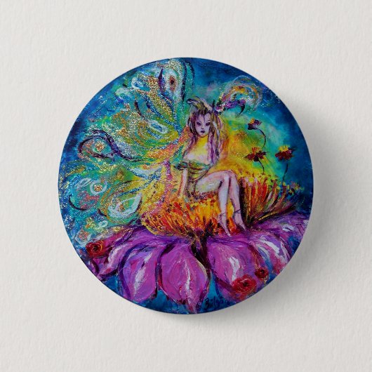 BLUME FAIRE IN DER NACHT Fantasy Button (Vorderseite)