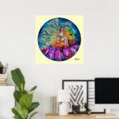 BLUME FAIRE IN DER NACHT Fantasy Poster (Heimbüro)