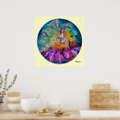 BLUME FAIRE IN DER NACHT Fantasy Poster (Küche)