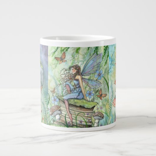 Blume Fairies Fantasy Art Jumbo Tasse (Vorderseite)