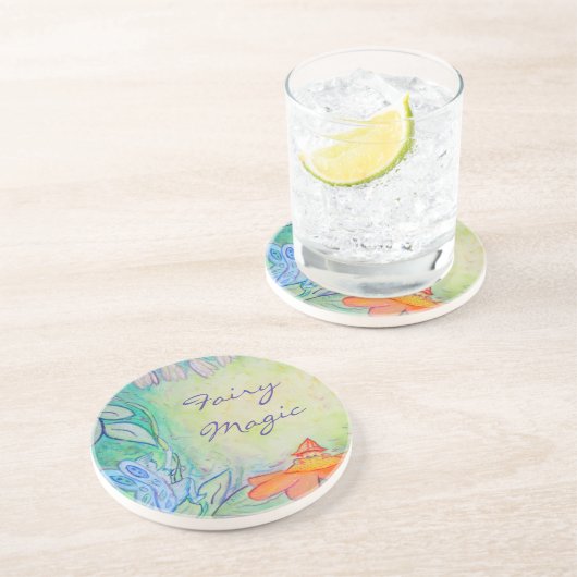 Blume Fairies Garden Art Custom Drinks Coasters Sandstein Untersetzer (Seite)