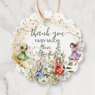 Blume Fairies Glitzer Script Vielen Dank Geschenkanhänger