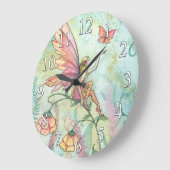 Blume Fairy and Butterfly Clock von Molly Harrison Große Wanduhr (Winkel)