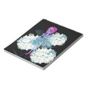 Blume Fairy Art von LeahG Blau Rosa Schwarz-weiß Notizblock (Rotiert)