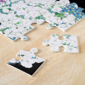 Blume Fairy Art von LeahG Blau Rosa Schwarz-weiß Puzzle (Seite)