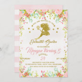 Blume Fairy Birthday Einladung (Vorne/Hinten)