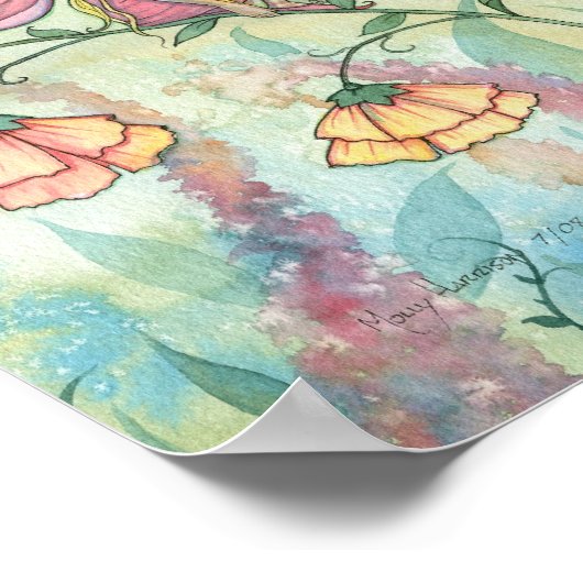 Blume Fairy Butterfly Art Poster drucken (Ecke)