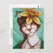 Blume Fairy Cat Art Card Postkarte (Vorne/Hinten)