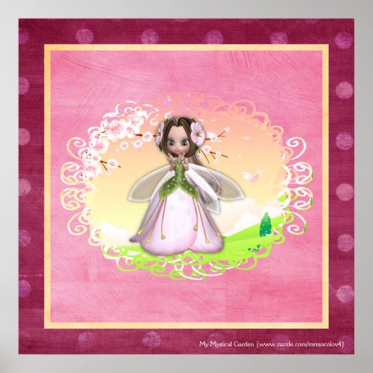 Blume Fairy Design 2 Poster Print (Vorne)