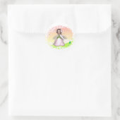 Blume Fairy Design 2 Runder Aufkleber (Tasche)