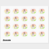 Blume Fairy Design 3 Runder Aufkleber (Blatt)