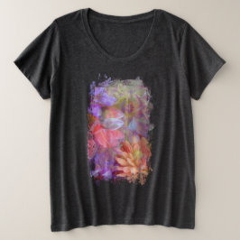Blume Fairy Double Exposure Fantasy Art Große Größe T-Shirt