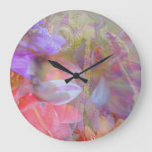 Blume Fairy Double Exposure Fantasy Art Große Wanduhr (Vorderseite)