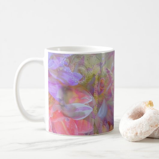 Blume Fairy Double Exposure Fantasy Art Kaffeetasse (Mit Donut)