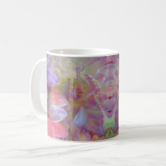Blume Fairy Double Exposure Fantasy Art Kaffeetasse (Vorderseite Links)
