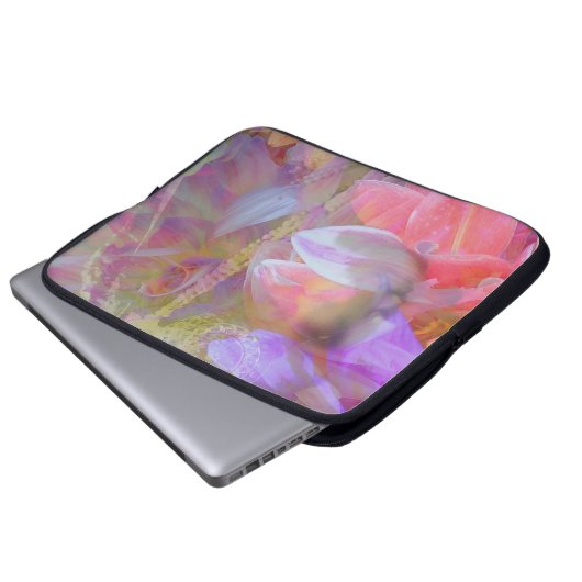 Blume Fairy Double Exposure Fantasy Art Laptopschutzhülle (Vorne Knopf)