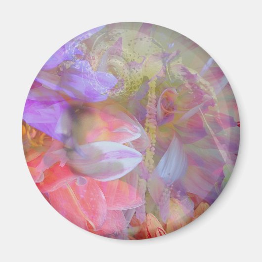 Blume Fairy Double Exposure Fantasy Art Magnet (Vorne)