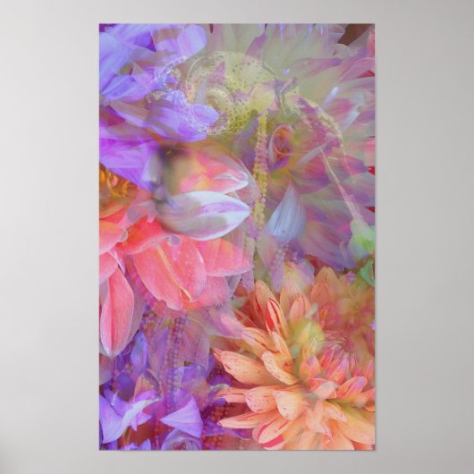 Blume Fairy Double Exposure Fantasy Art Poster (Vorne)